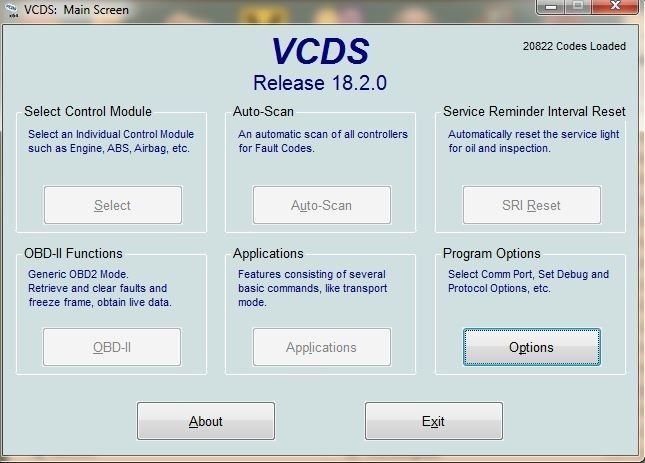 VCDS: Opciones